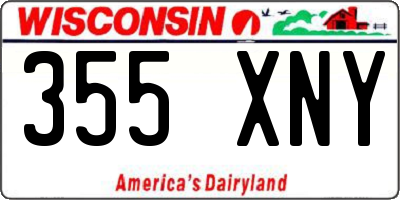 WI license plate 355XNY