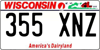 WI license plate 355XNZ