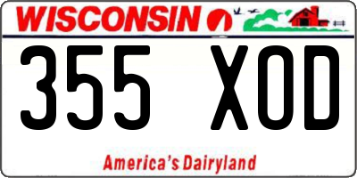 WI license plate 355XOD