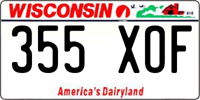 WI license plate 355XOF
