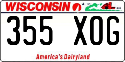 WI license plate 355XOG