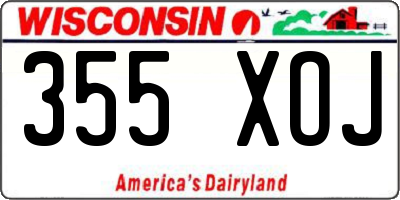 WI license plate 355XOJ