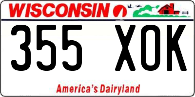 WI license plate 355XOK