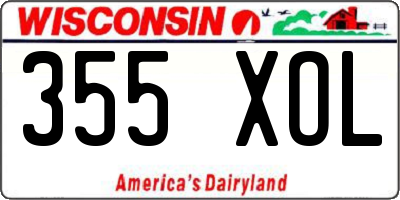 WI license plate 355XOL