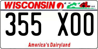 WI license plate 355XOO