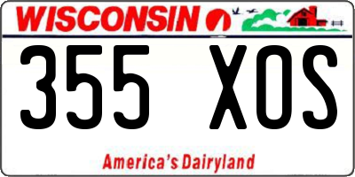 WI license plate 355XOS