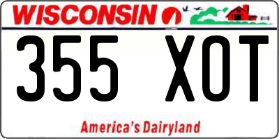 WI license plate 355XOT
