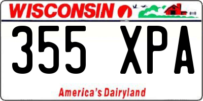 WI license plate 355XPA