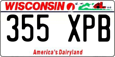 WI license plate 355XPB
