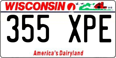 WI license plate 355XPE