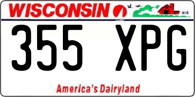 WI license plate 355XPG