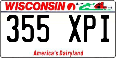 WI license plate 355XPI