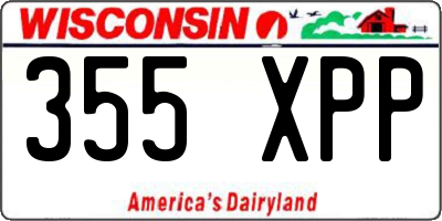 WI license plate 355XPP