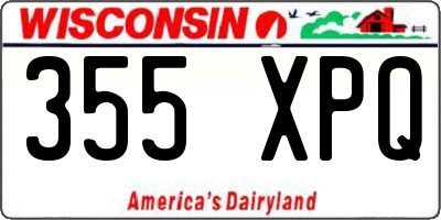 WI license plate 355XPQ