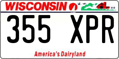 WI license plate 355XPR
