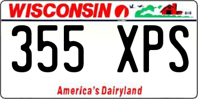 WI license plate 355XPS