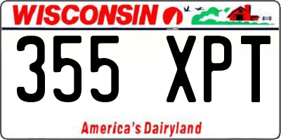 WI license plate 355XPT
