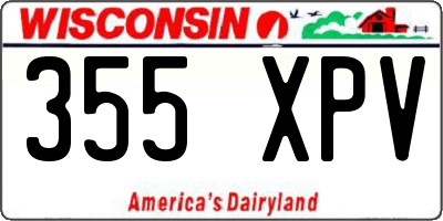WI license plate 355XPV
