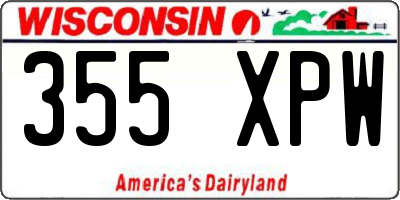 WI license plate 355XPW