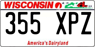 WI license plate 355XPZ