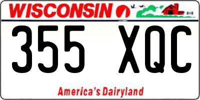 WI license plate 355XQC