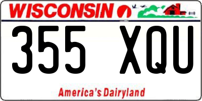 WI license plate 355XQU