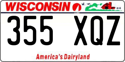 WI license plate 355XQZ