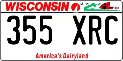 WI license plate 355XRC