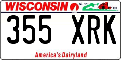 WI license plate 355XRK