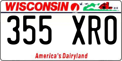 WI license plate 355XRO
