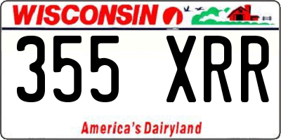 WI license plate 355XRR