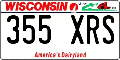 WI license plate 355XRS