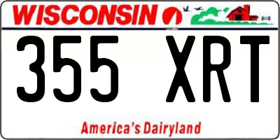 WI license plate 355XRT