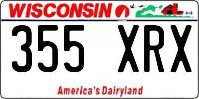 WI license plate 355XRX
