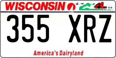 WI license plate 355XRZ