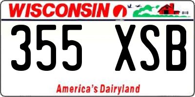 WI license plate 355XSB