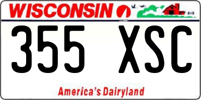 WI license plate 355XSC