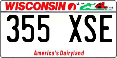 WI license plate 355XSE