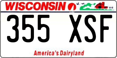 WI license plate 355XSF