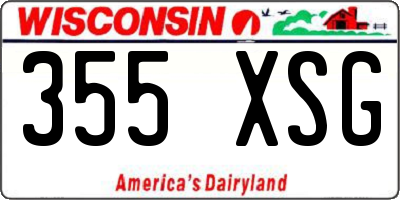 WI license plate 355XSG
