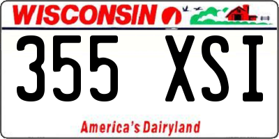 WI license plate 355XSI