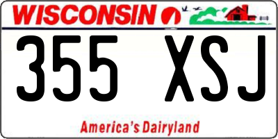 WI license plate 355XSJ