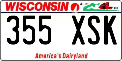 WI license plate 355XSK