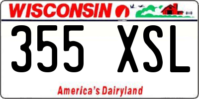 WI license plate 355XSL