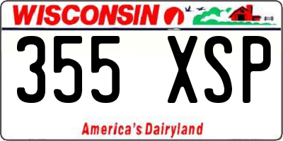 WI license plate 355XSP