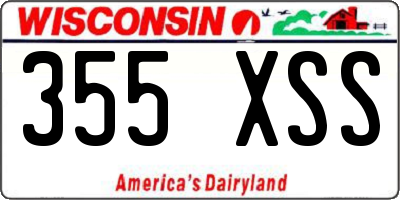 WI license plate 355XSS