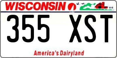WI license plate 355XST
