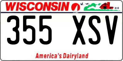 WI license plate 355XSV