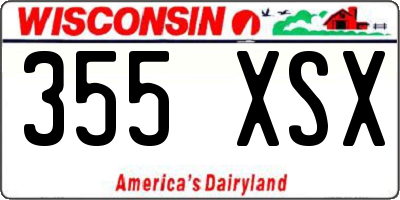 WI license plate 355XSX