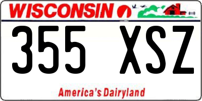 WI license plate 355XSZ